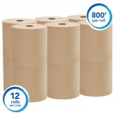 Scott 100% Recycled Fiber Brown Universal Hard Roll Paper Towels  04142 - 800 Feet per Roll, 12 Rolls per Case